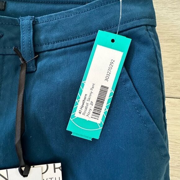 41 Hawthorne Rosabel Mid Rise Skinny Capri Cuffed Ankle Navy Stitch Fix 2P NWT - Picture 6 of 7